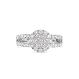 Diamond Cluster Circle Engagement Ring - Shyne Jewelers 100-00370 White Gold Shyne Jewelers