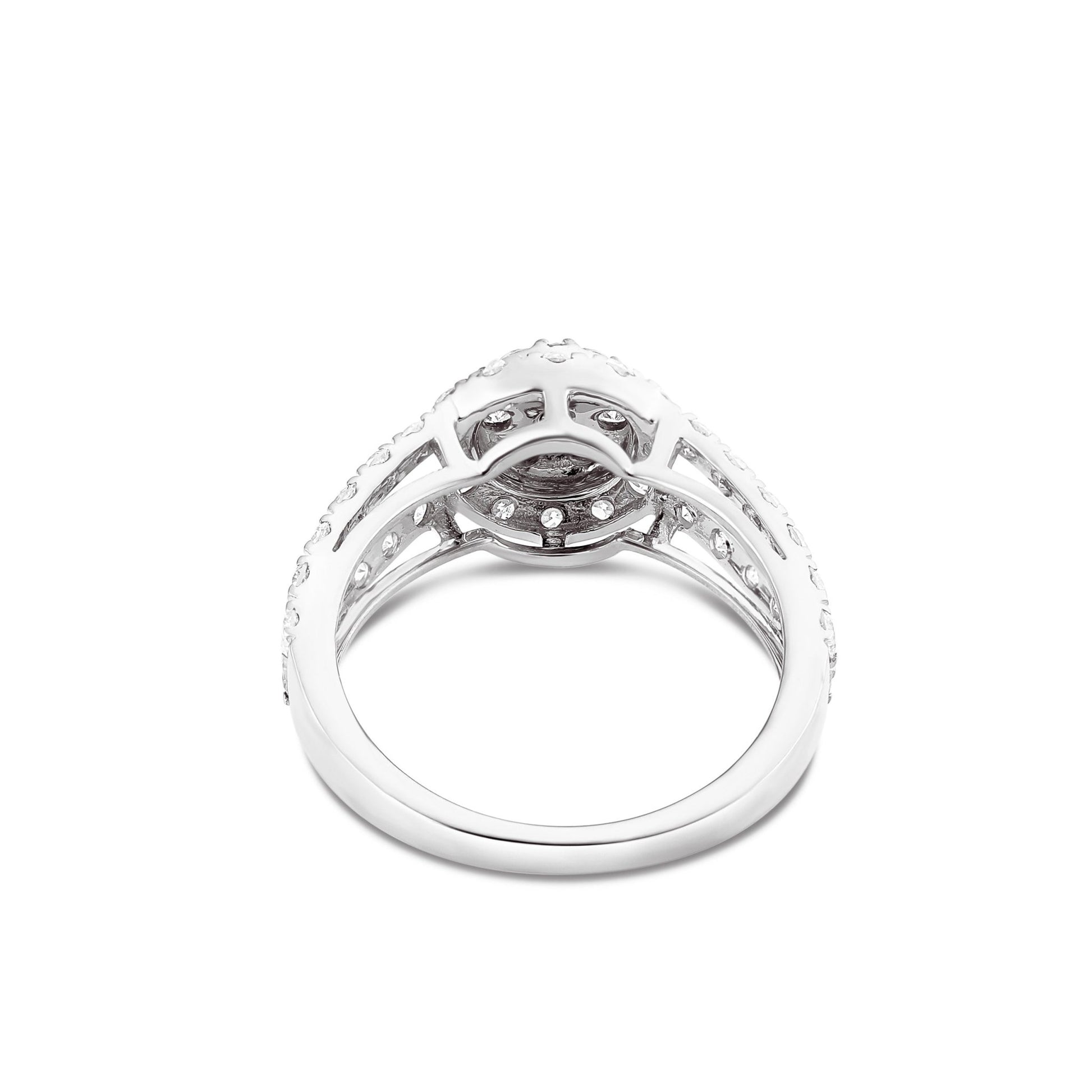 Diamond Cluster Circle Engagement Ring - Shyne Jewelers 100-00370 White Gold Shyne Jewelers