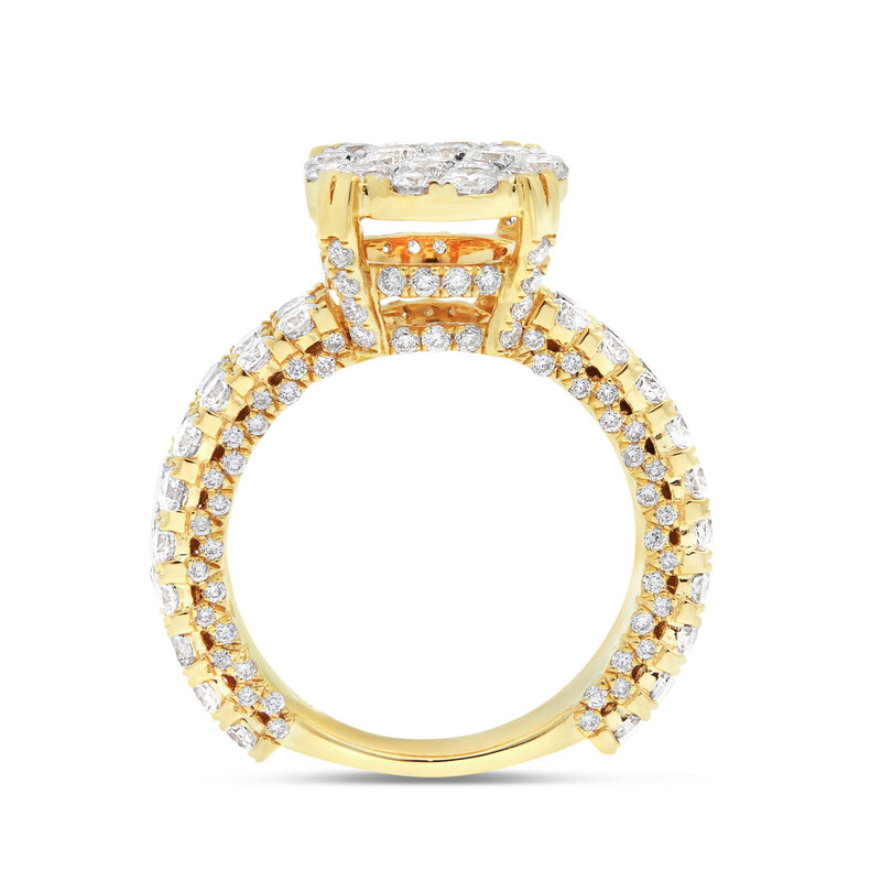 Diamond Cluster Eternity Engagement Ring - Shyne Jewelers 100-00359 Yellow Gold Shyne Jewelers