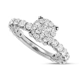 Diamond Cluster Eternity Engagement Ring - Shyne Jewelers 100-00360 White Gold Shyne Jewelers