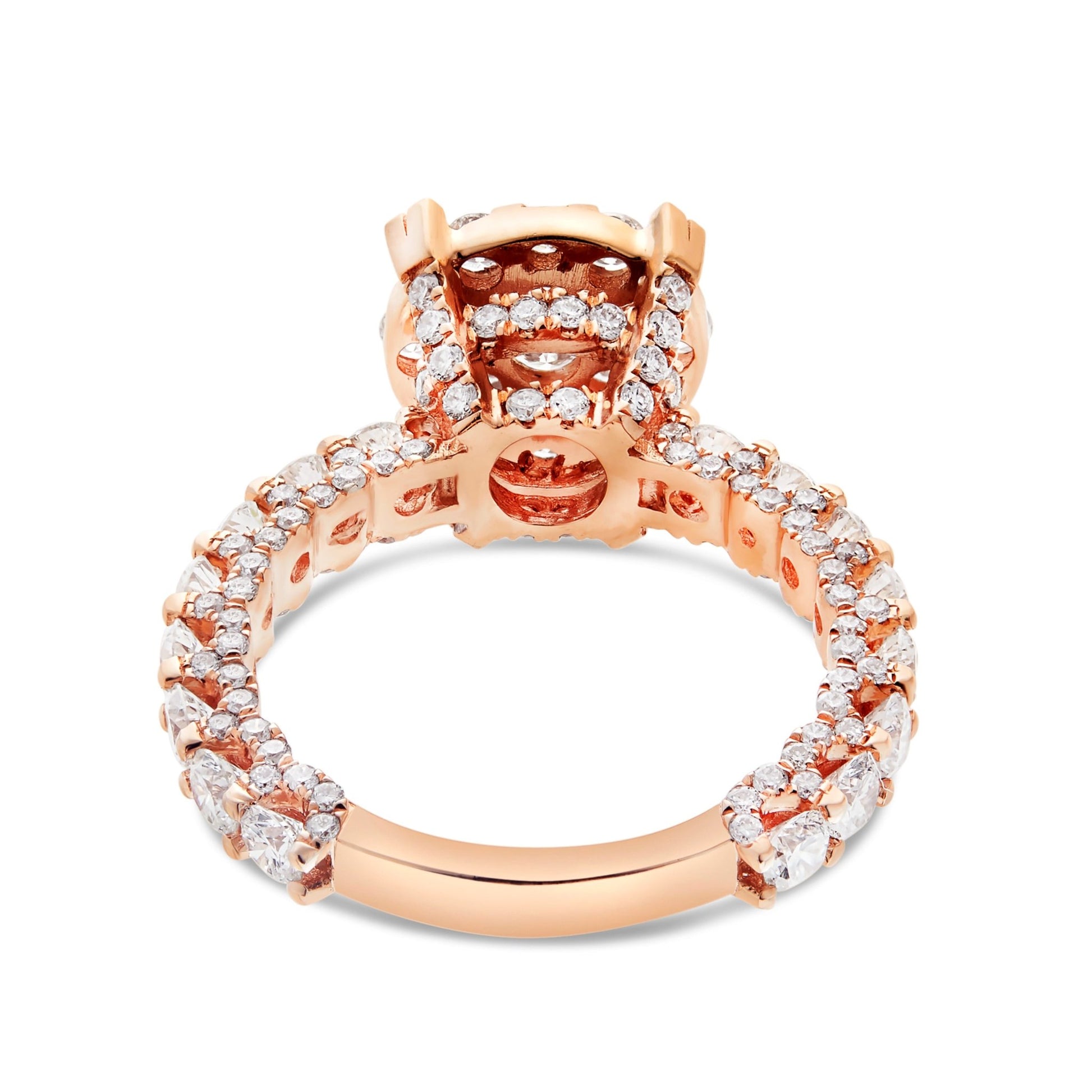 Diamond Cluster Eternity Engagement Ring - Shyne Jewelers 100-00358 Rose Gold Shyne Jewelers