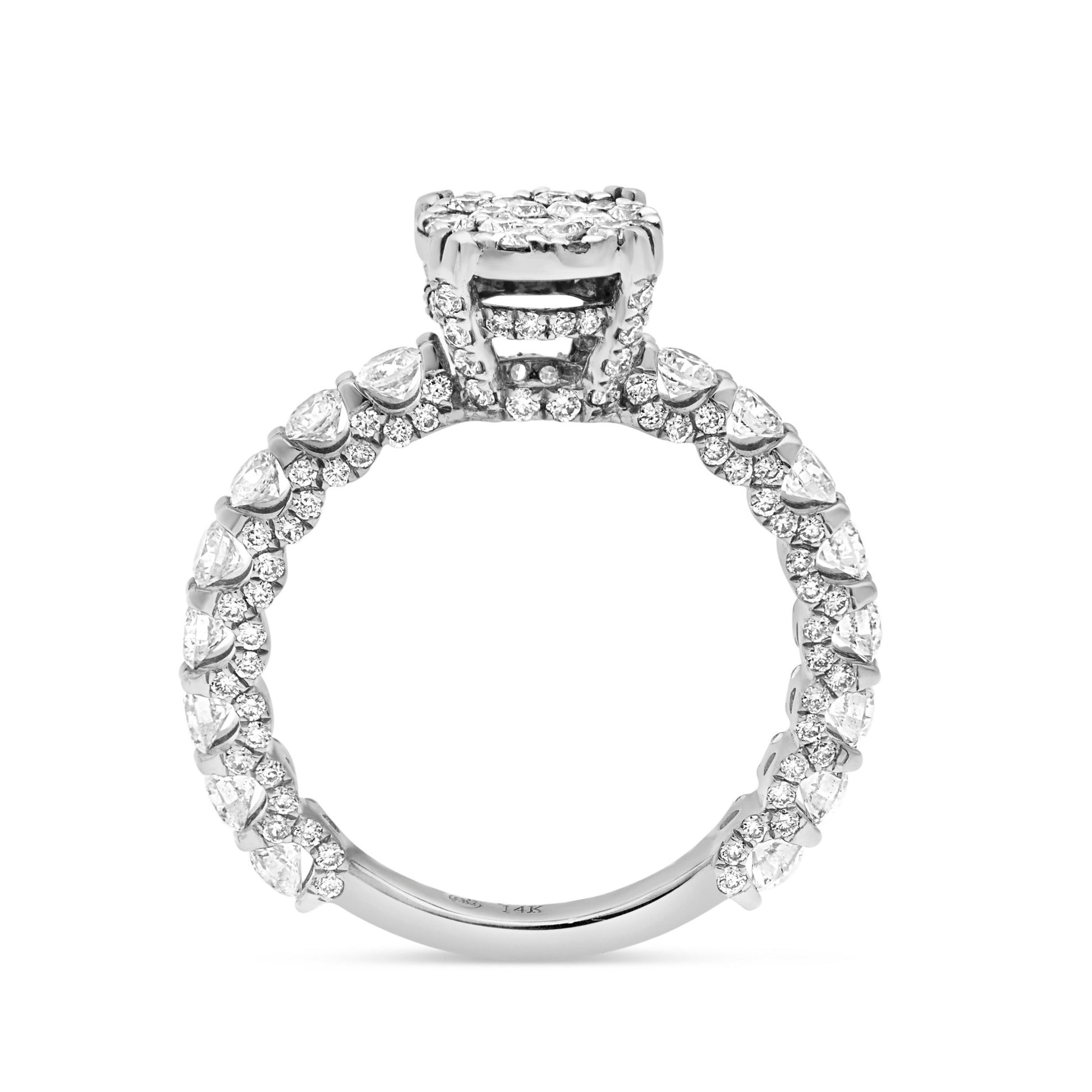 Diamond Cluster Eternity Engagement Ring - Shyne Jewelers 100-00358 White Gold Shyne Jewelers