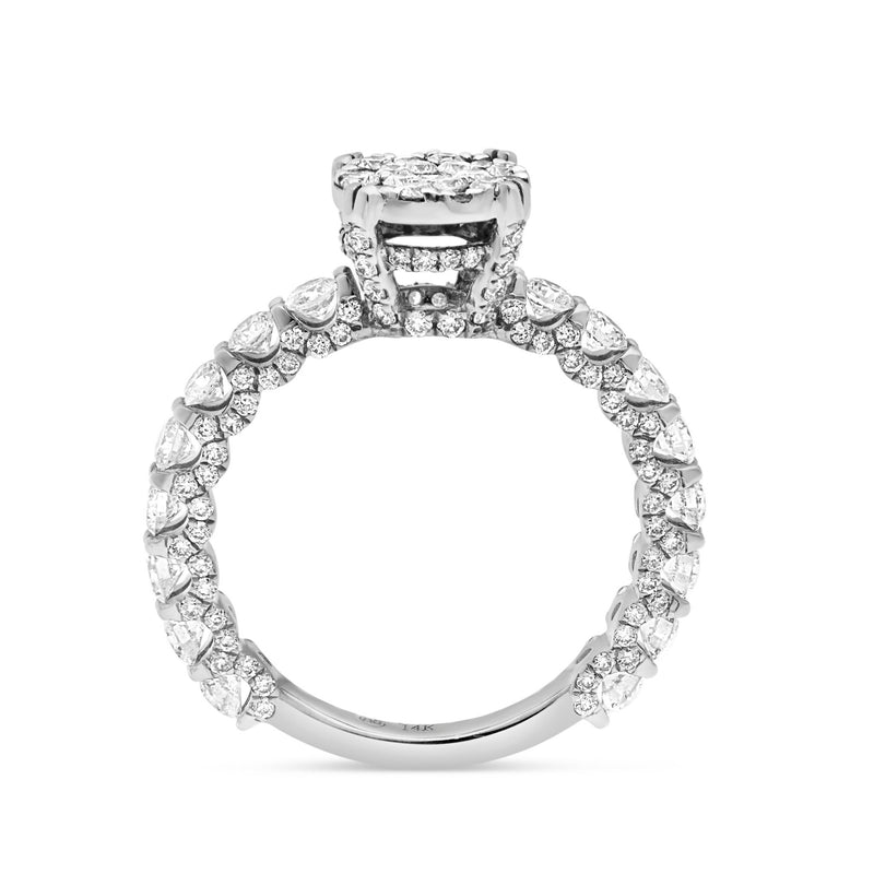 Diamond Cluster Eternity Engagement Ring - Shyne Jewelers 100-00358 White Gold Shyne Jewelers