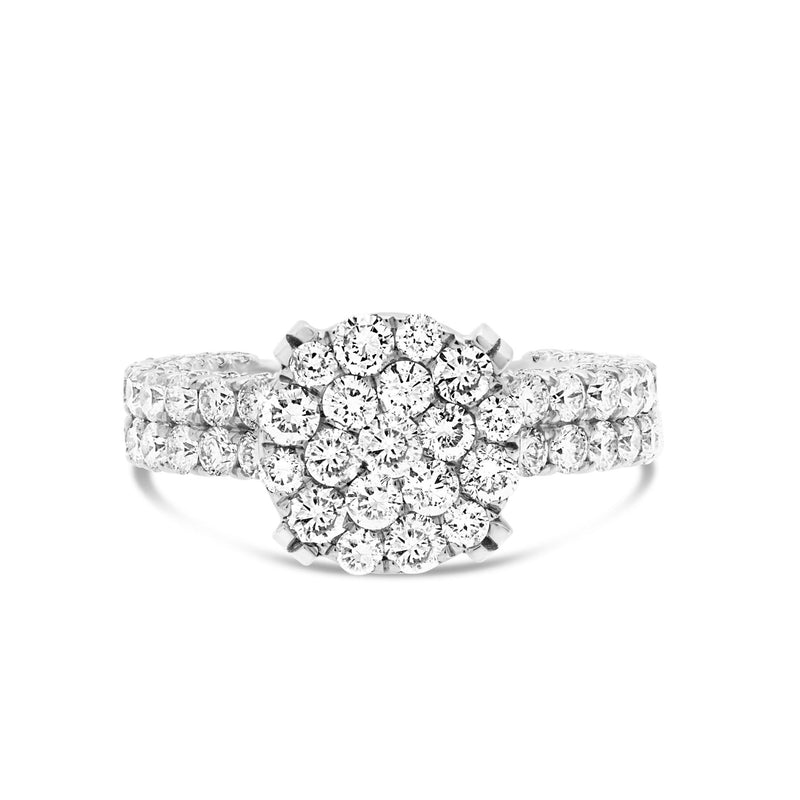 Diamond Cluster Eternity Engagement Ring - Shyne Jewelers 100-00359 White Gold Shyne Jewelers