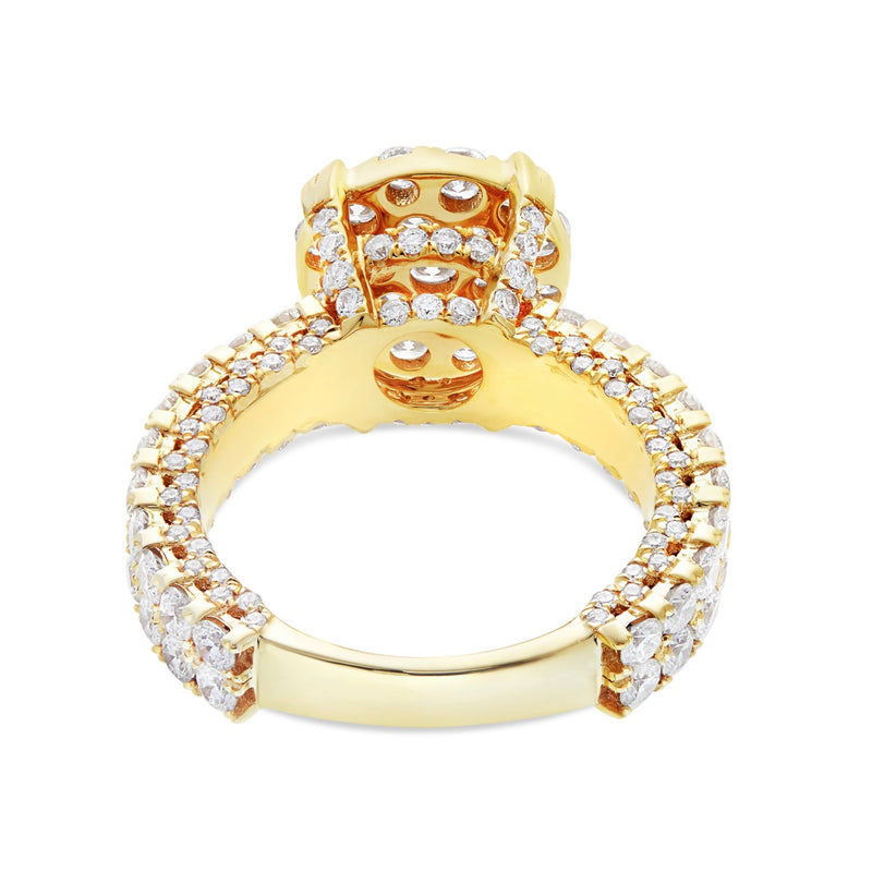 Diamond Cluster Eternity Engagement Ring - Shyne Jewelers 100-00359 Yellow Gold Shyne Jewelers