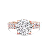 Diamond Cluster Eternity Engagement Ring - Shyne Jewelers 100-00359 Rose Gold Shyne Jewelers