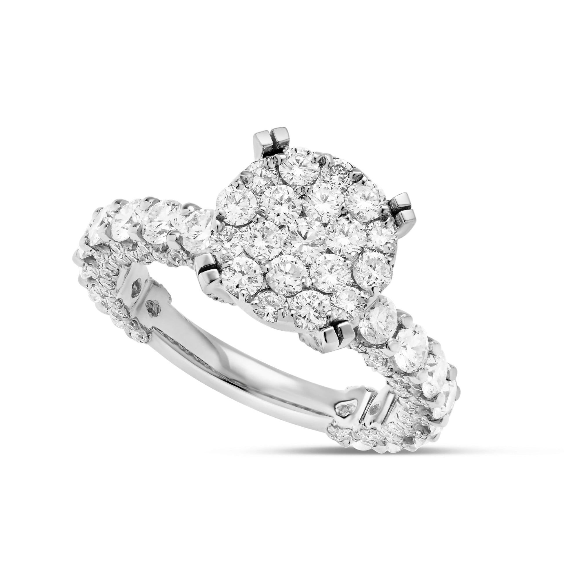 Diamond Cluster Eternity Engagement Ring - Shyne Jewelers 100-00358 White Gold Shyne Jewelers