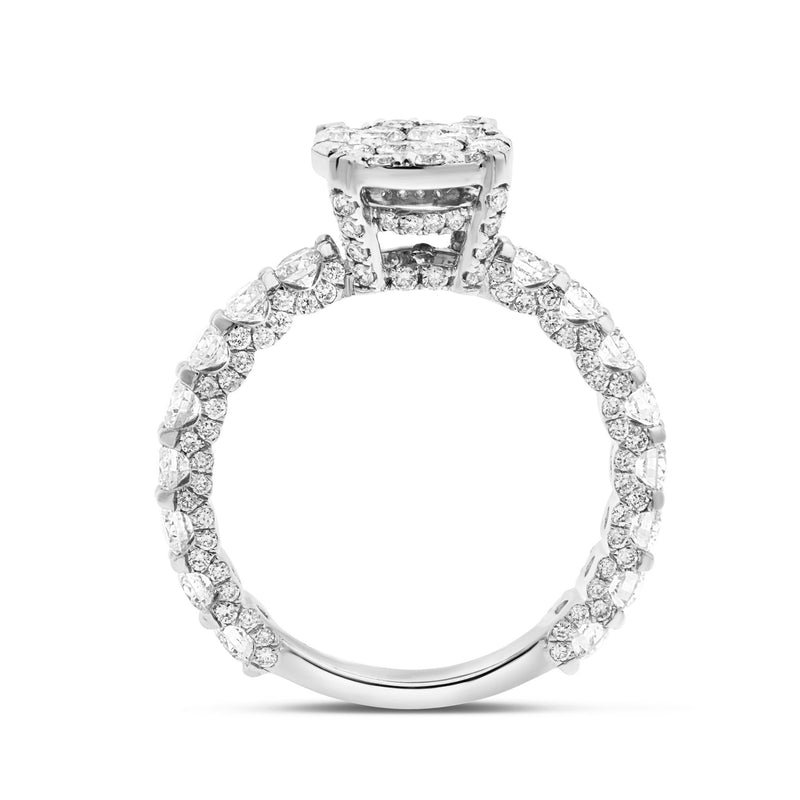 Diamond Cluster Eternity Engagement Ring - Shyne Jewelers 100-00361 White Gold Shyne Jewelers