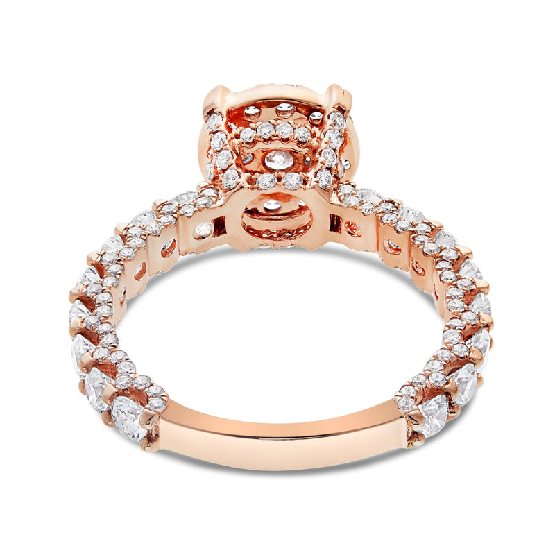 Diamond Cluster Eternity Engagement Ring - Shyne Jewelers 100-00361 Rose Gold Shyne Jewelers