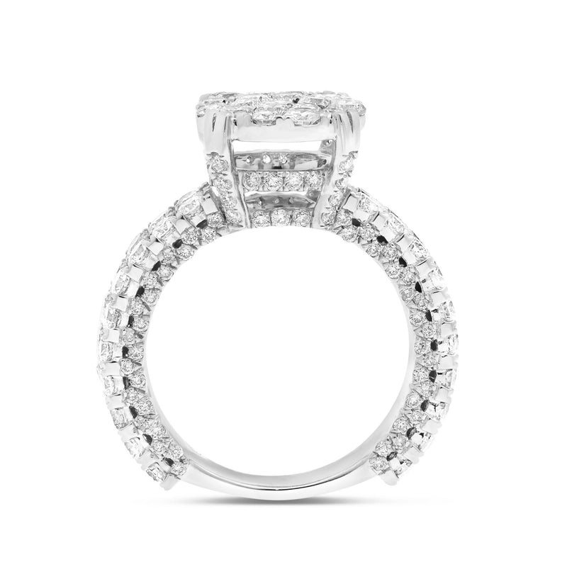 Diamond Cluster Eternity Engagement Ring - Shyne Jewelers 100-00359 White Gold Shyne Jewelers