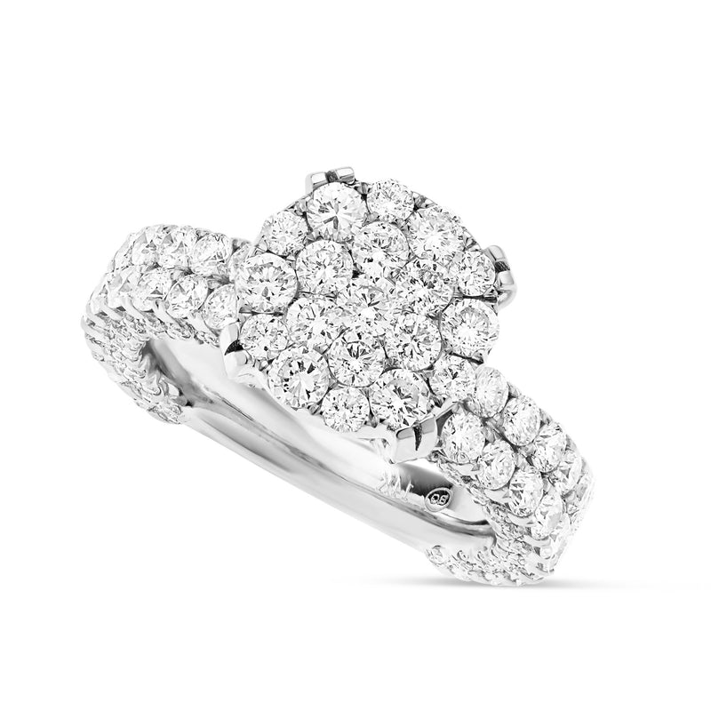 Diamond Cluster Eternity Engagement Ring - Shyne Jewelers 100-00359 White Gold Shyne Jewelers