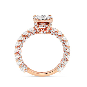 Diamond Cluster Eternity Engagement Ring - Shyne Jewelers 100-00358 Rose Gold Shyne Jewelers