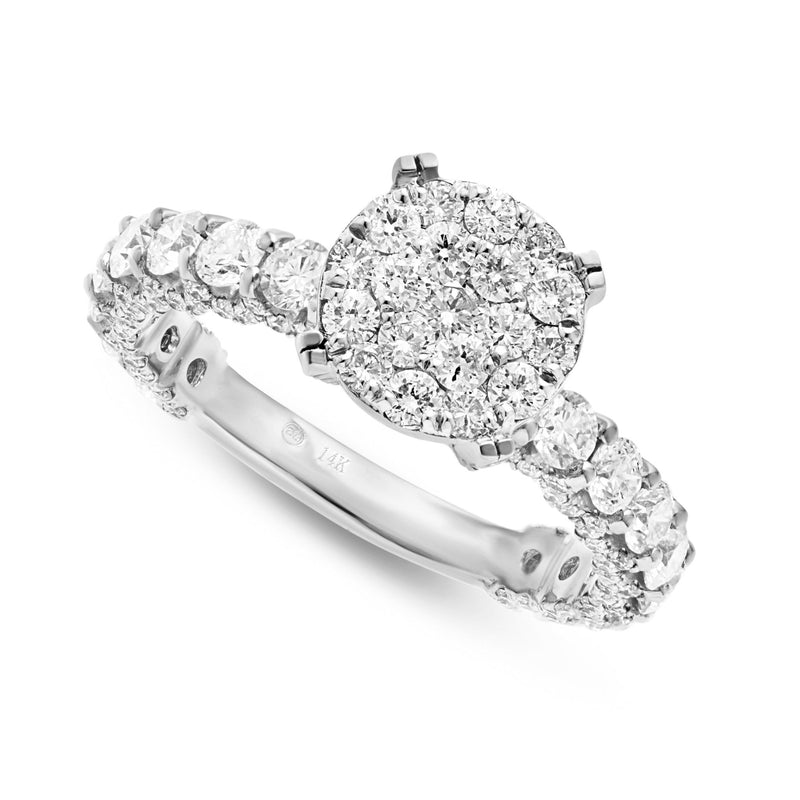 Diamond Cluster Eternity Engagement Ring - Shyne Jewelers 100-00361 White Gold Shyne Jewelers