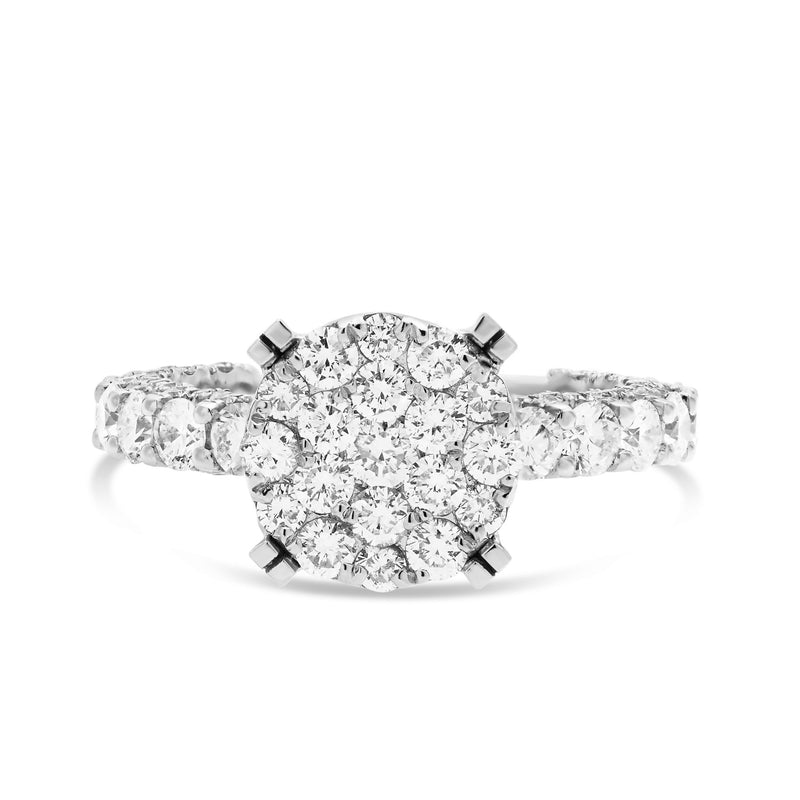 Diamond Cluster Eternity Engagement Ring - Shyne Jewelers 100-00358 White Gold Shyne Jewelers