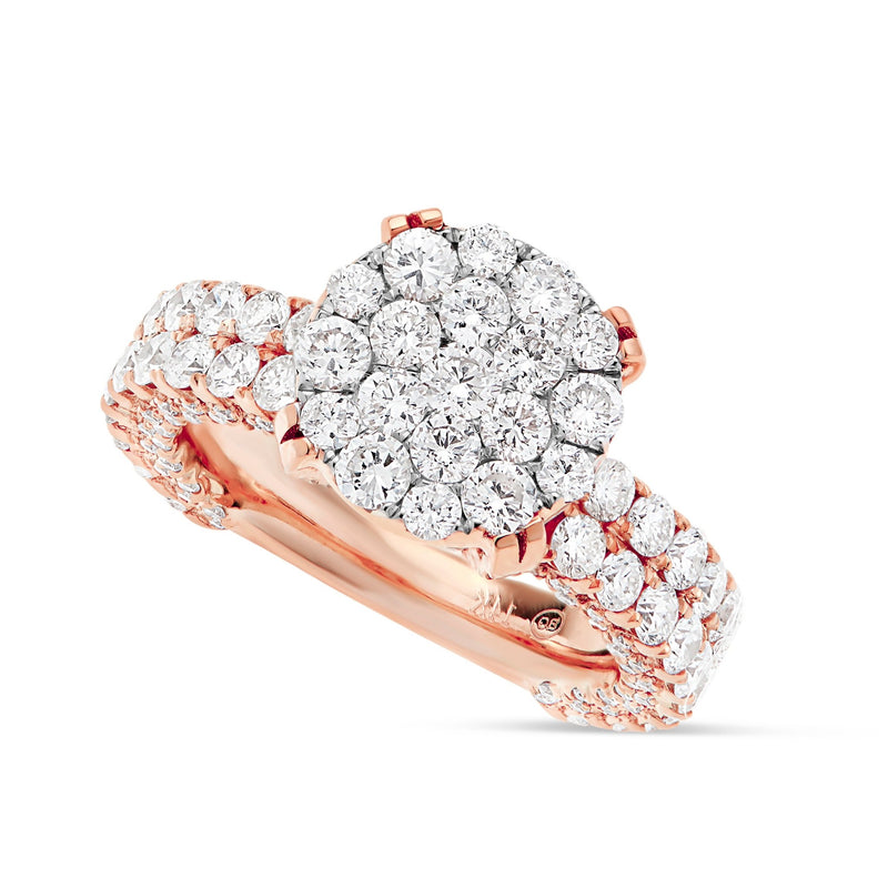 Diamond Cluster Eternity Engagement Ring - Shyne Jewelers 100-00359 Rose Gold Shyne Jewelers
