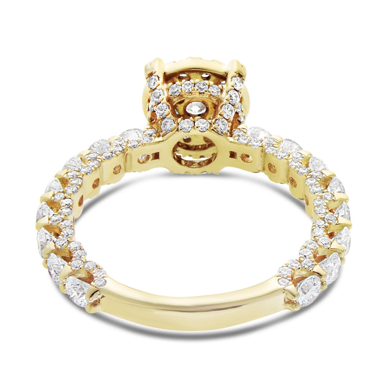 Diamond Cluster Eternity Engagement Ring - Shyne Jewelers 100-00360 Yellow Gold Shyne Jewelers