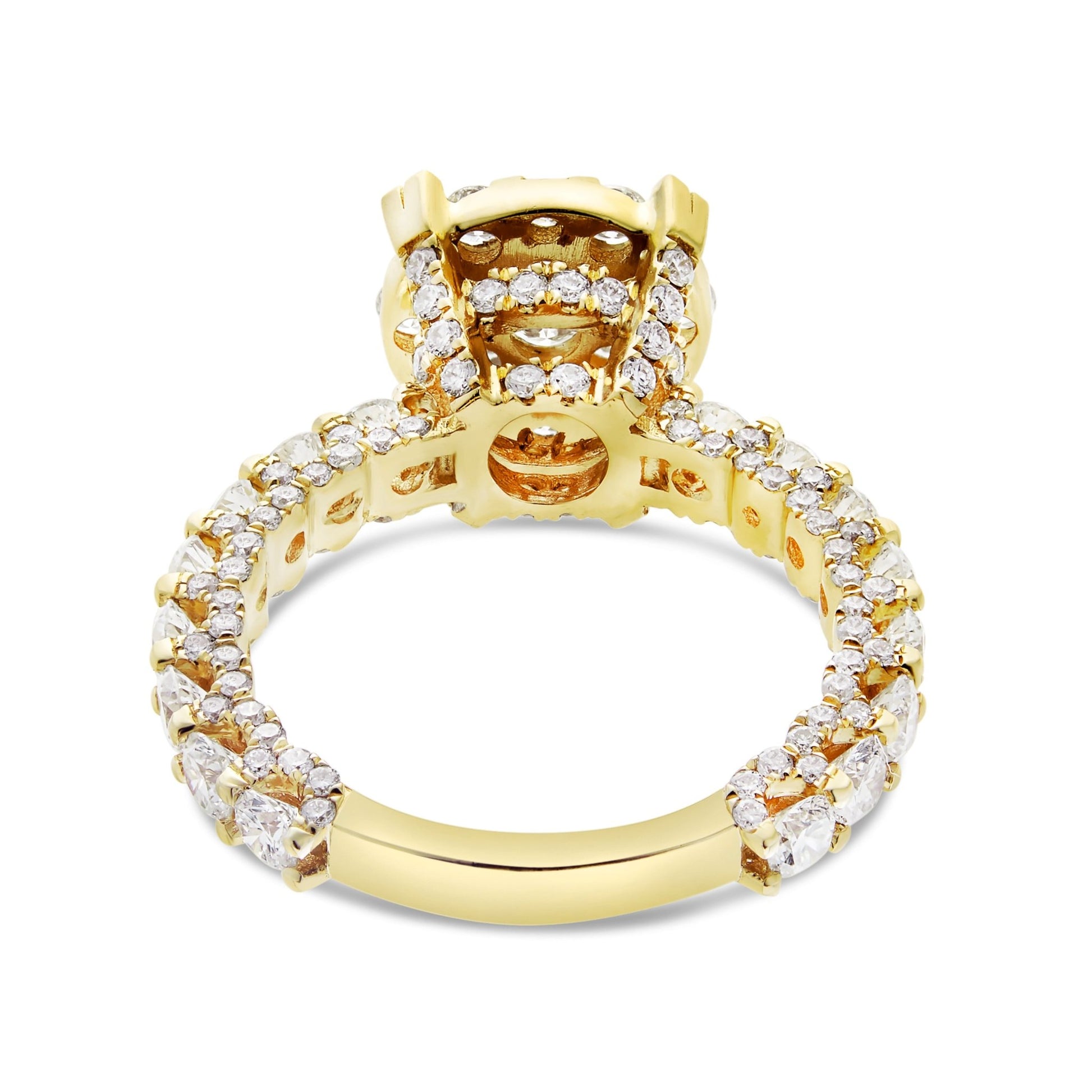 Diamond Cluster Eternity Engagement Ring - Shyne Jewelers 100-00358 Yellow Gold Shyne Jewelers