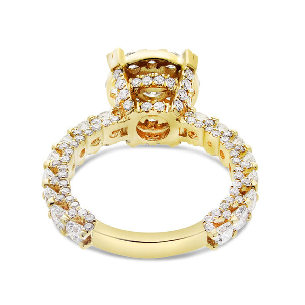 Diamond Cluster Eternity Engagement Ring - Shyne Jewelers 100-00358 Yellow Gold Shyne Jewelers