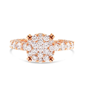 Diamond Cluster Eternity Engagement Ring - Shyne Jewelers 100-00358 Rose Gold Shyne Jewelers