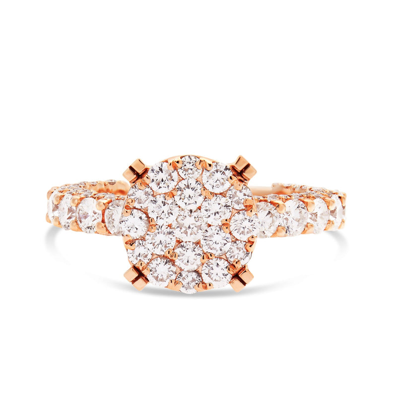Diamond Cluster Eternity Engagement Ring - Shyne Jewelers 100-00358 Rose Gold Shyne Jewelers