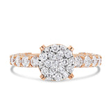 Diamond Cluster Eternity Engagement Ring - Shyne Jewelers 100-00361 Rose Gold Shyne Jewelers