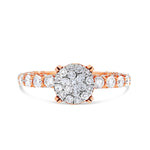Diamond Cluster Eternity Engagement Ring - Shyne Jewelers 100-00360 Rose Gold Shyne Jewelers