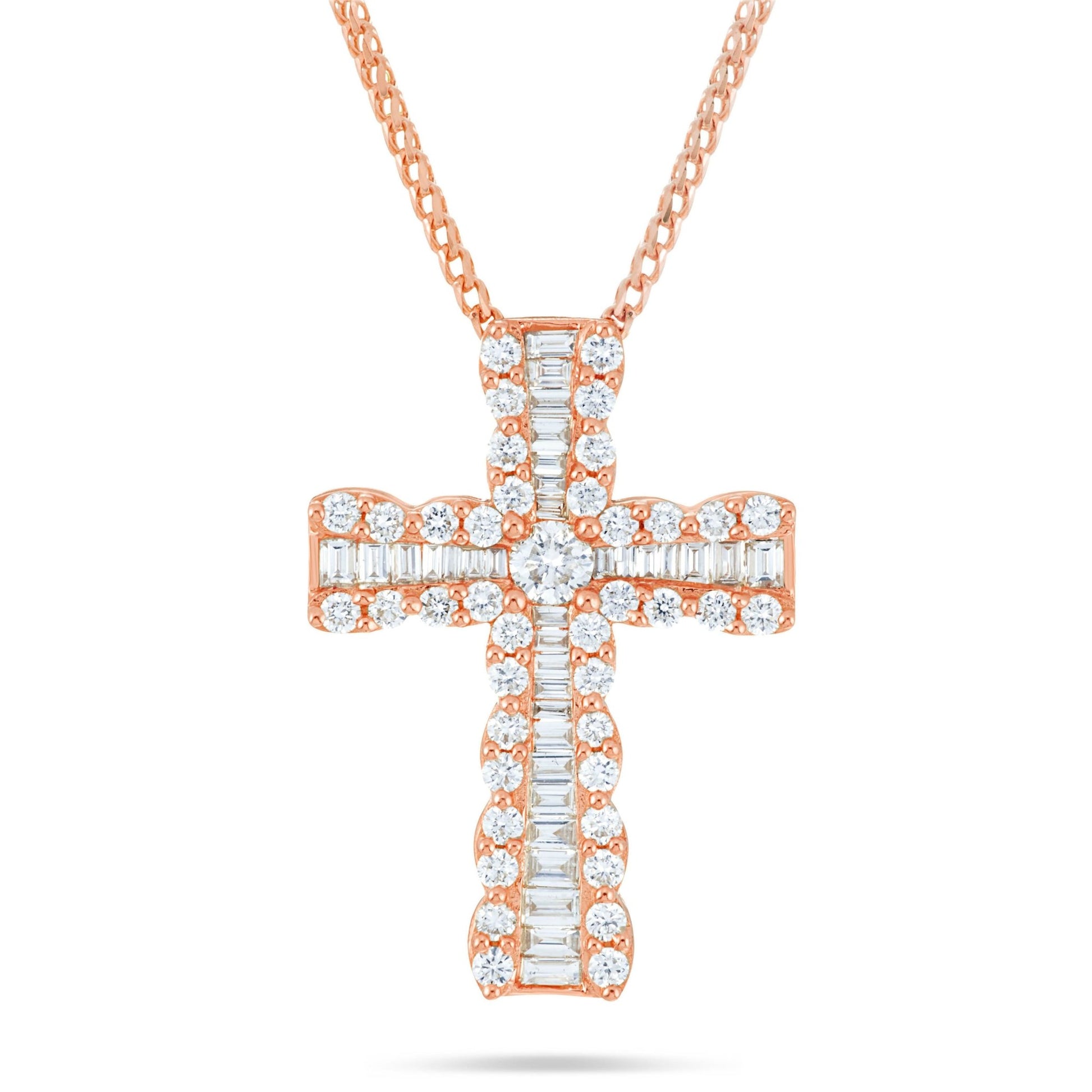 Diamond Cross Pendant - Shyne Jewelers Rose Gold Shyne Jewelers