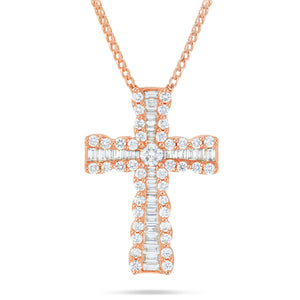Diamond Cross Pendant - Shyne Jewelers Rose Gold Shyne Jewelers