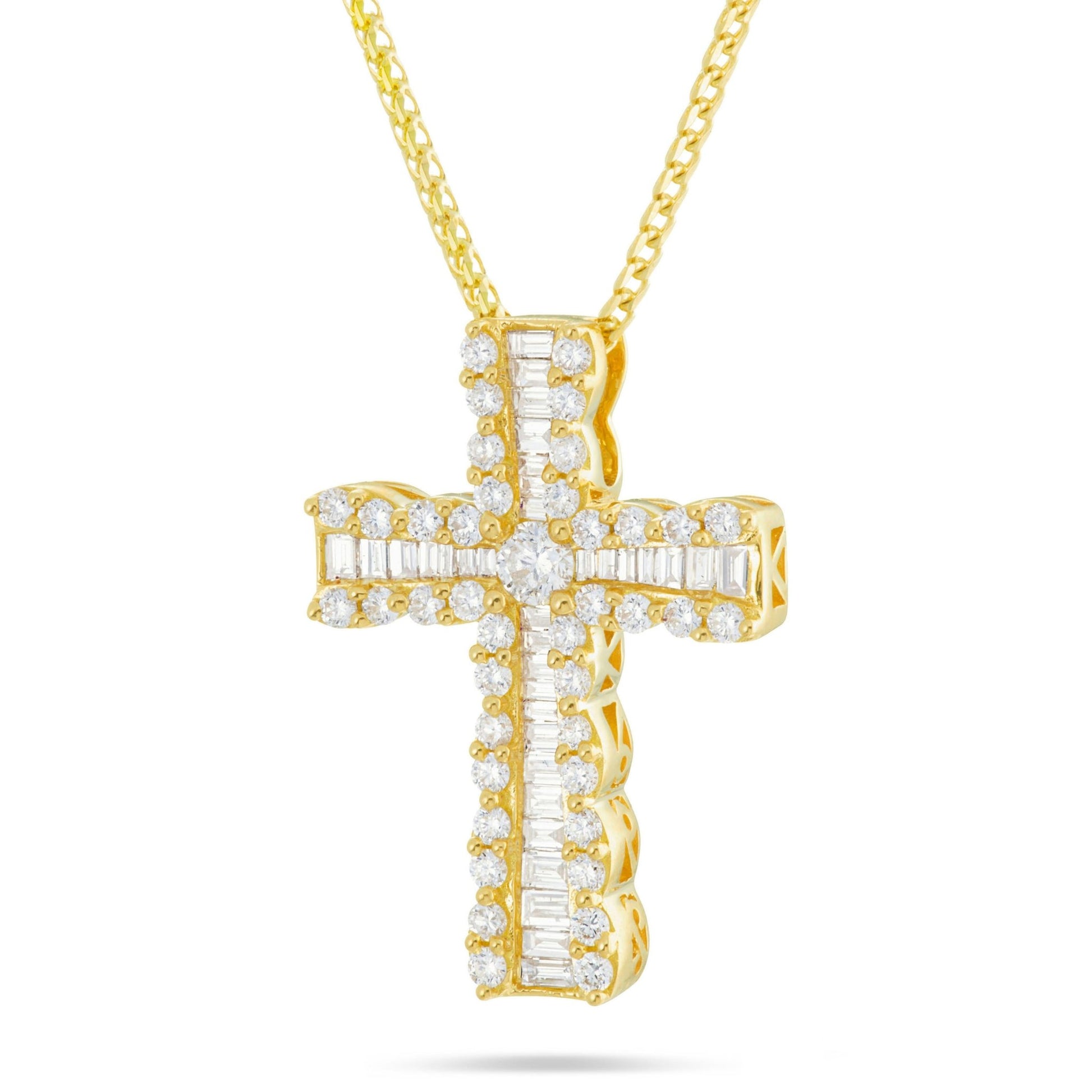Diamond Cross Pendant - Shyne Jewelers Yellow Gold Shyne Jewelers