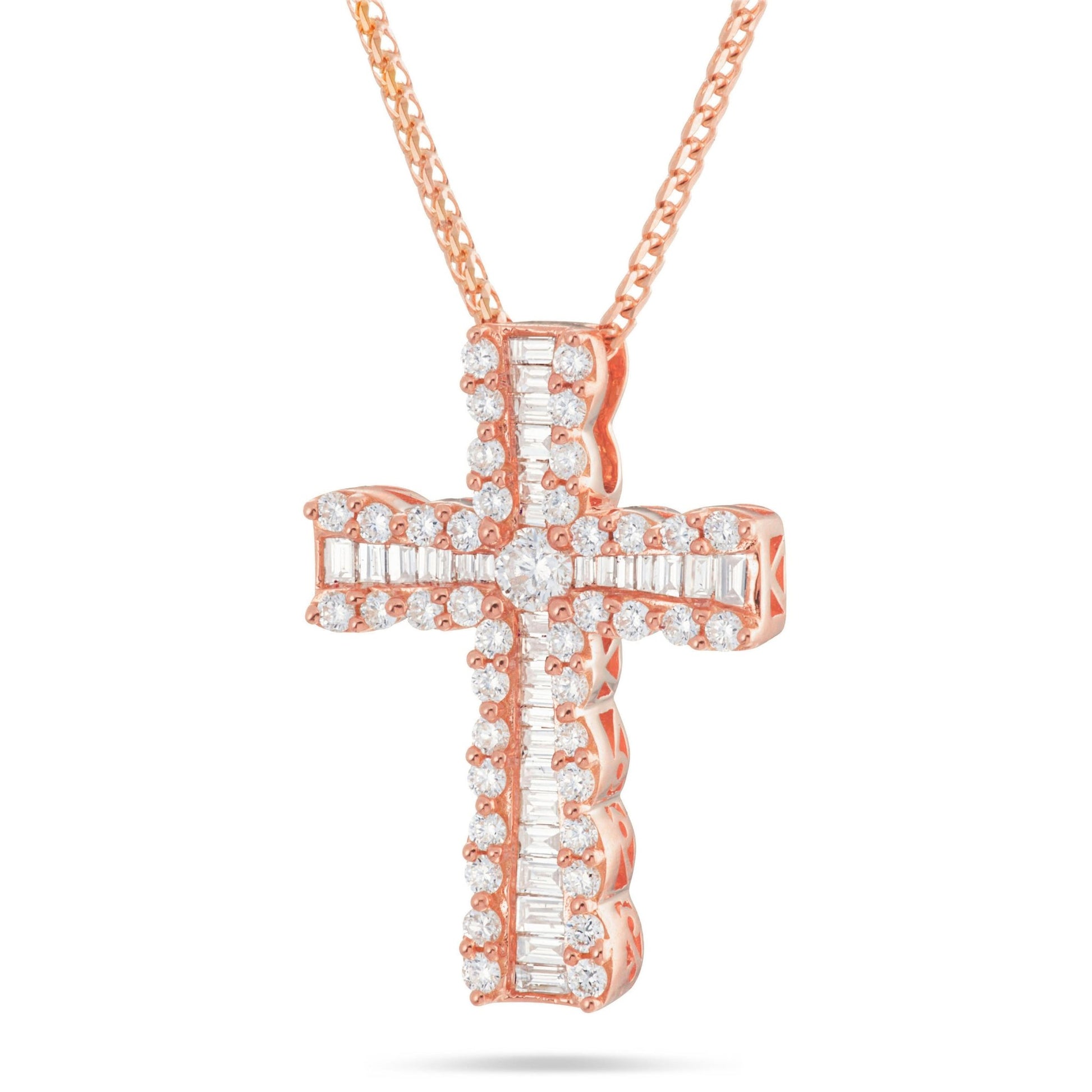Diamond Cross Pendant - Shyne Jewelers Rose Gold Shyne Jewelers