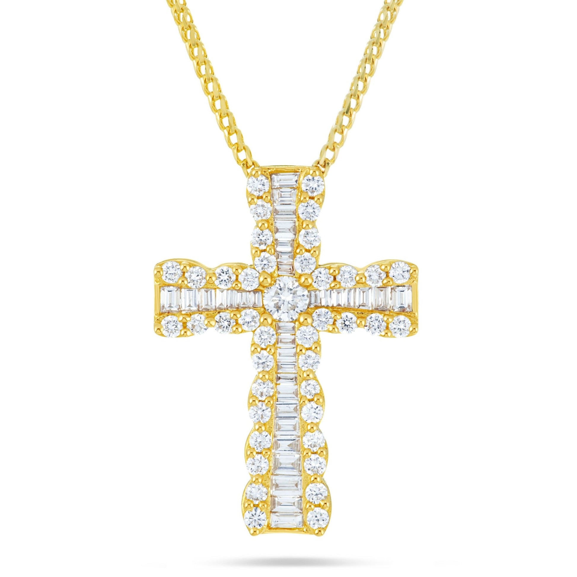 Diamond Cross Pendant - Shyne Jewelers Yellow Gold Shyne Jewelers