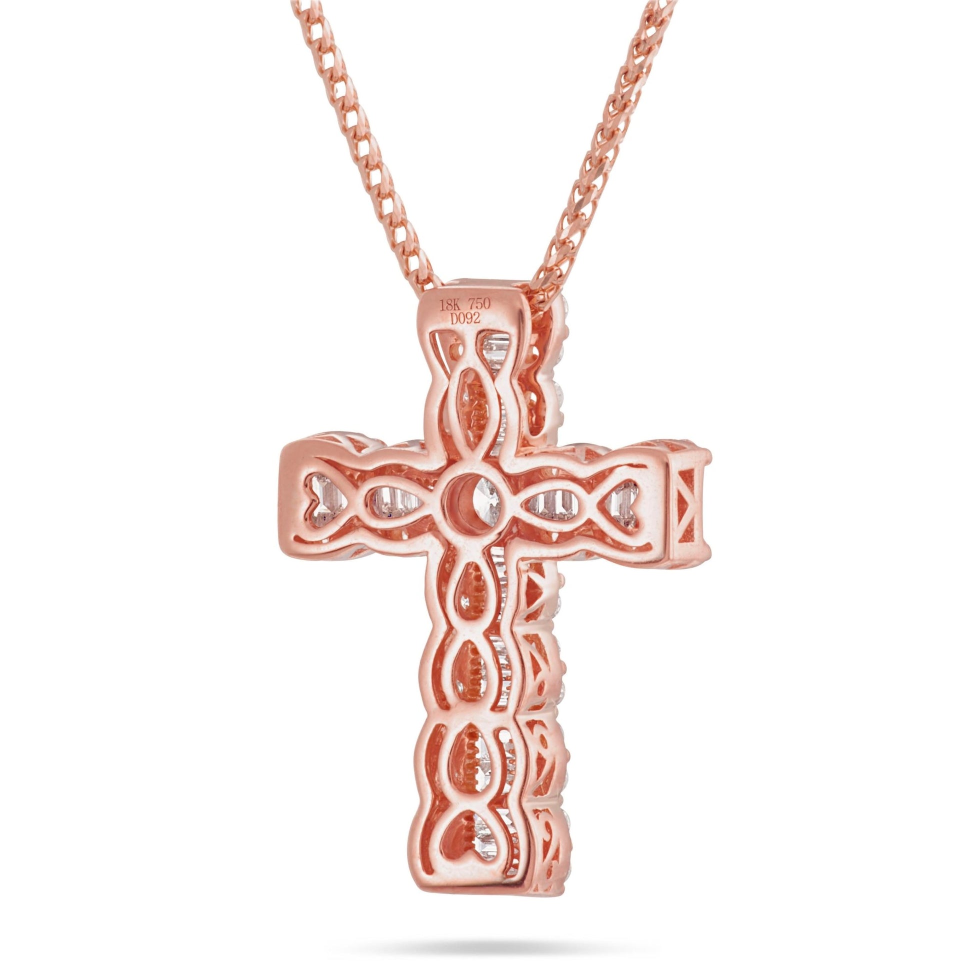 Diamond Cross Pendant - Shyne Jewelers Rose Gold Shyne Jewelers