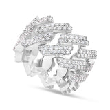 Diamond Cuban Link Ring - Shyne Jewelers 135-00081 White Gold 4 Shyne Jewelers