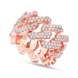 Diamond Cuban Link Ring - Shyne Jewelers 135-00081 Rose Gold 4 Shyne Jewelers