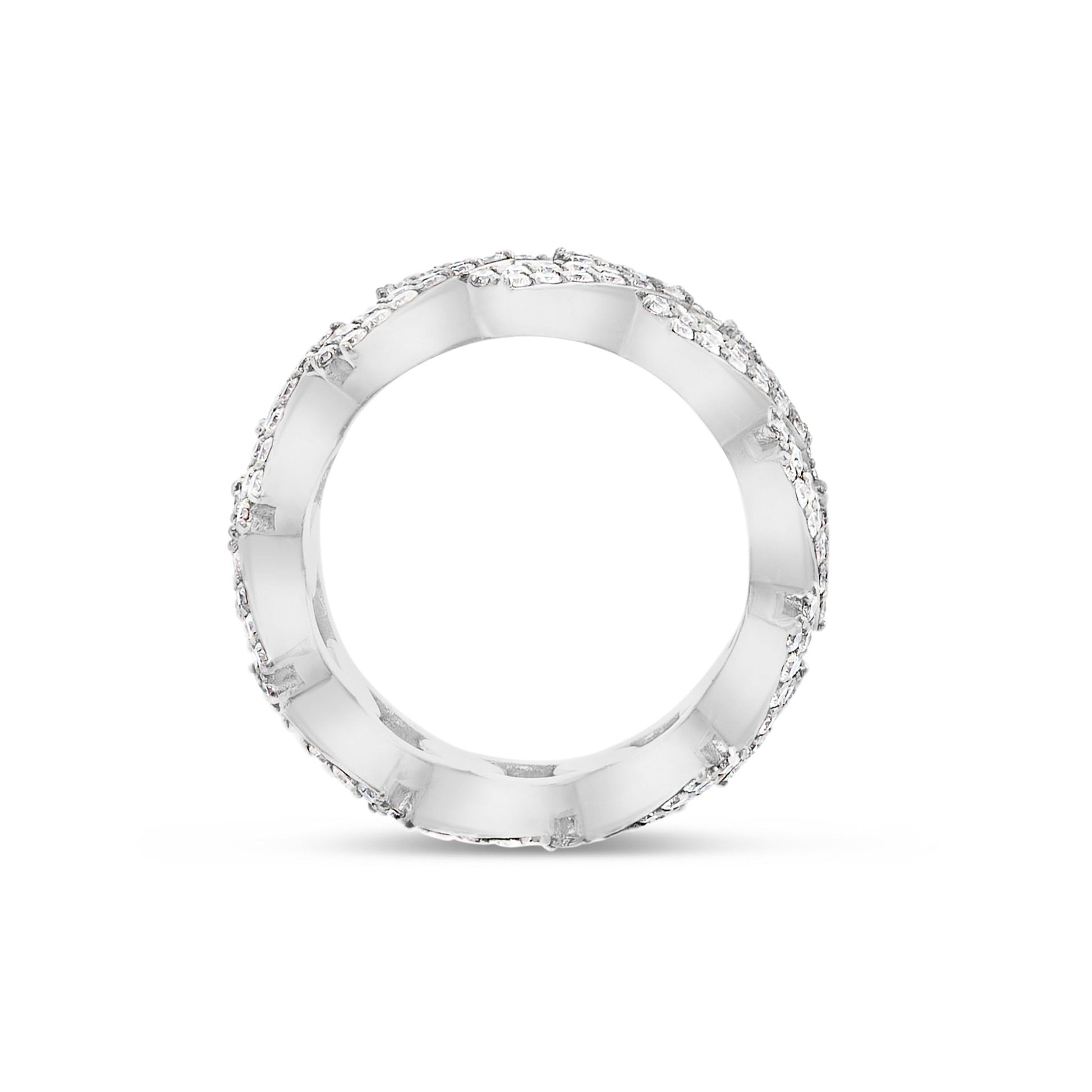 Diamond Cuban Link Ring - Shyne Jewelers 135-00081 White Gold 4 Shyne Jewelers