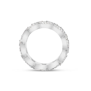 Diamond Cuban Link Ring - Shyne Jewelers 135-00081 White Gold 4 Shyne Jewelers