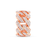 Diamond Cuban Link Ring - Shyne Jewelers 135-00081 Rose Gold 4 Shyne Jewelers