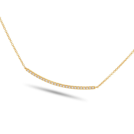 Diamond Curved Bar Necklace - Shyne Jewelers 165-00250 Rose Gold Shyne Jewelers