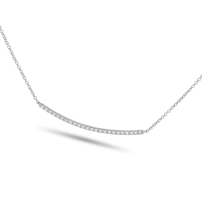 Diamond Curved Bar Necklace - Shyne Jewelers 165-00250 White Gold Shyne Jewelers