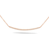 Diamond Curved Bar Necklace - Shyne Jewelers 165-00250 Rose Gold Shyne Jewelers