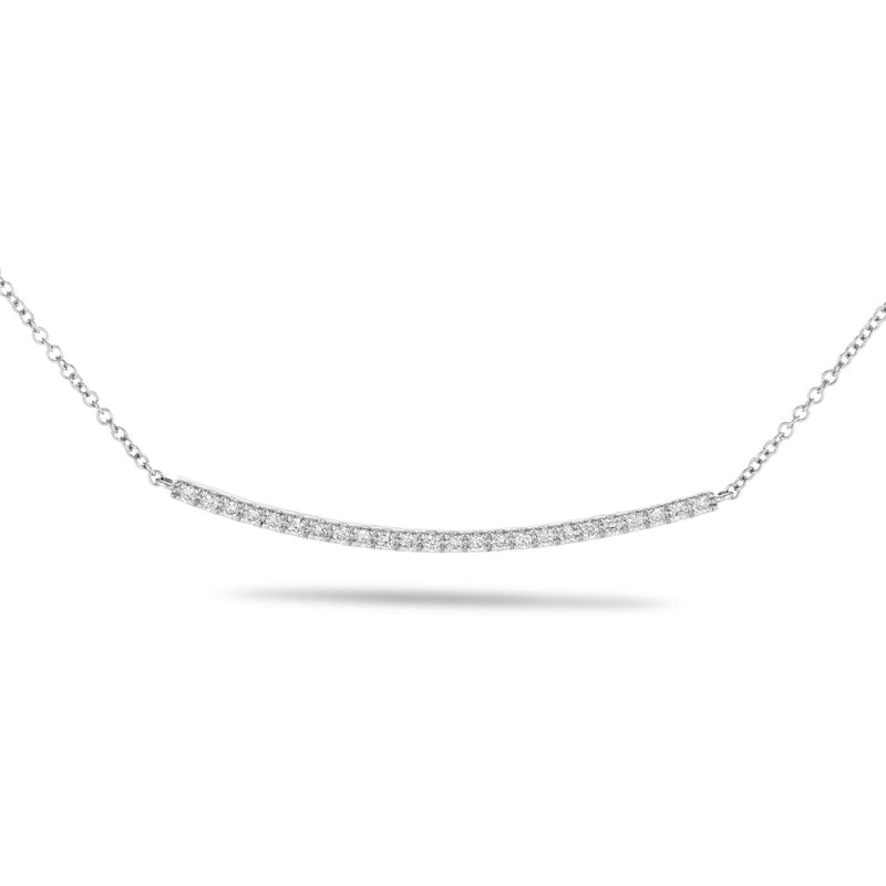 Diamond Curved Bar Necklace - Shyne Jewelers 165-00250 White Gold Shyne Jewelers