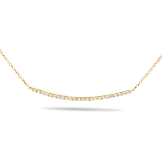 Diamond Curved Bar Necklace - Shyne Jewelers 165-00250 Yellow Gold Shyne Jewelers