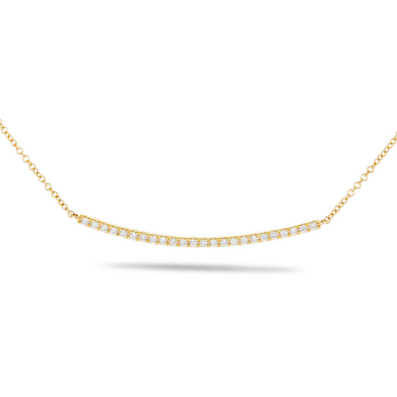 Diamond Curved Bar Necklace - Shyne Jewelers 165-00250 Yellow Gold Shyne Jewelers