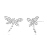 Diamond Dragon Fly Stud Earrings - Shyne Jewelers 150-00210 White Gold Shyne Jewelers
