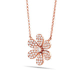 18K Gold 3.56ct Diamond Flower Necklace
