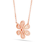 18K Gold 3.56ct Diamond Flower Necklace