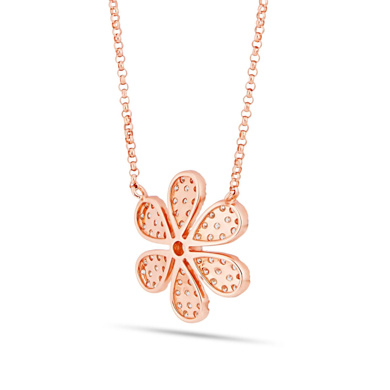 18K Gold 3.56ct Diamond Flower Necklace