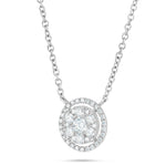 Diamond Halo Cluster Necklace - Shyne Jewelers L1216899 White Gold Shyne Jewelers