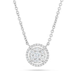 Diamond Halo Cluster Necklace - Shyne Jewelers L1216899 White Gold Shyne Jewelers