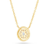 Diamond Halo Cluster Necklace - Shyne Jewelers L1216899 Yellow Gold Shyne Jewelers